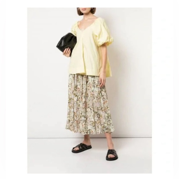 CO Collections Floral Jacquard Midi Flare Skirt - Picture 2 of 10